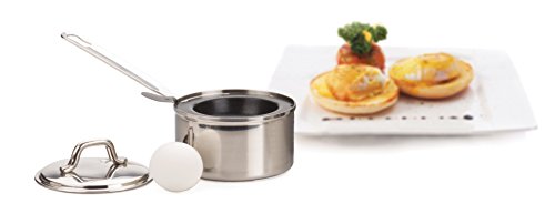 RSVP International Endurance Single Egg Poacher Set | Perfectly Poached Eggs | Includes Stainless Steel Pan | Dishwasher Safe