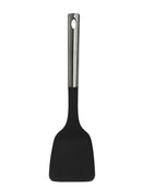 Millvado - Nylon Utensils, Solid Turner, SS Handle, Black, 13.5"