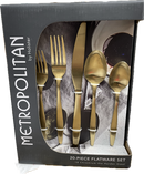 20pc Flatware Vee Heave Satin Gold