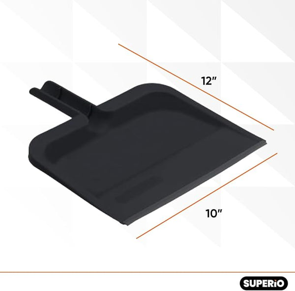 Superio Clip-on Dustpan With Rubber Lip, Black