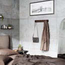 Umbra Flip 5 Wall Mounted Floating Rack – Modern, Sleek, Space-Saving Hanger with Retractable Hooks to Hang Coats, Scarves, Purses, Walnut/Black