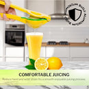 Amco 2-in-1 Squeezer | Aluminum | Yellow | Dishwasher Safe | 8.8 Inches | Comfortable Juicing for Strain-Free Experience | Kitchen Gadget for Juicing Lemons or Oranges
