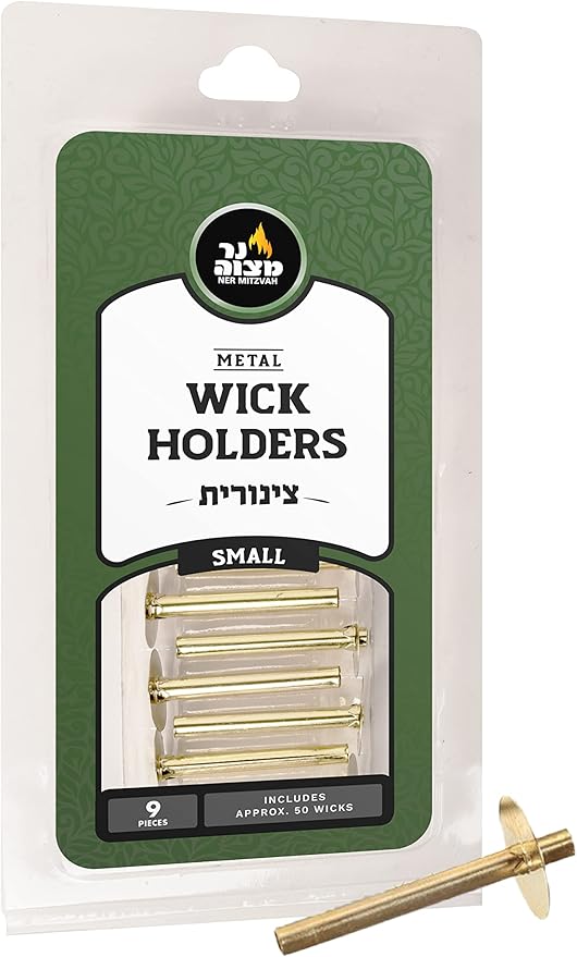 metal wick holders and cotton wicks for oil candles, displayed on a white background.