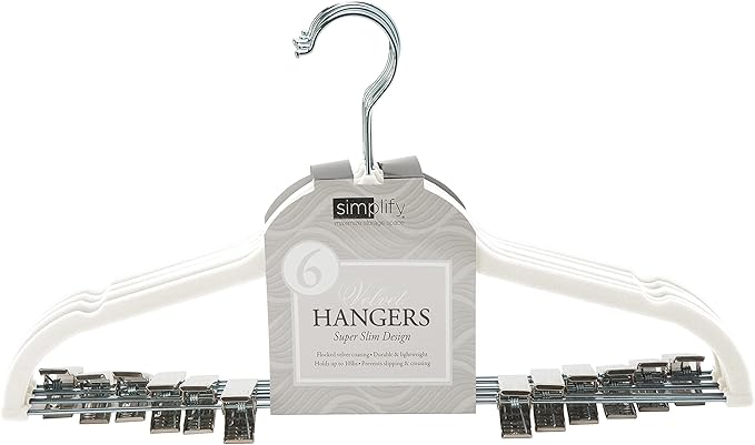 6-Piece Velvet Hangers – White