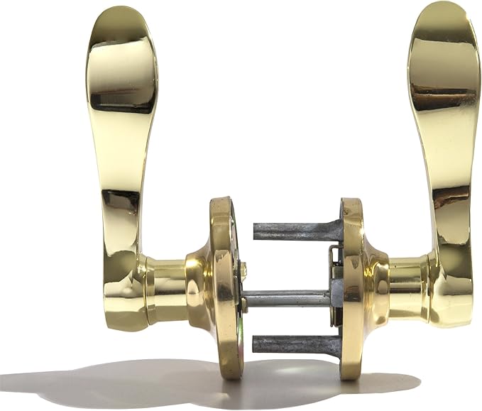 Ultra Hardware 44350 polished brass hall and closet door knob set shown against a white background.