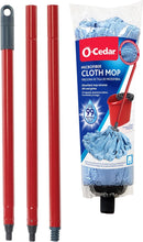 O-Cedar Microfiber Cloth Wet Mop with a long handle and blue microfiber cloth head