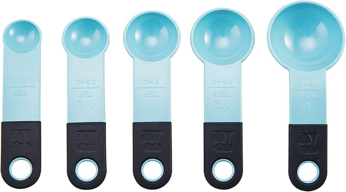 5 pieces of blue measuring spoons