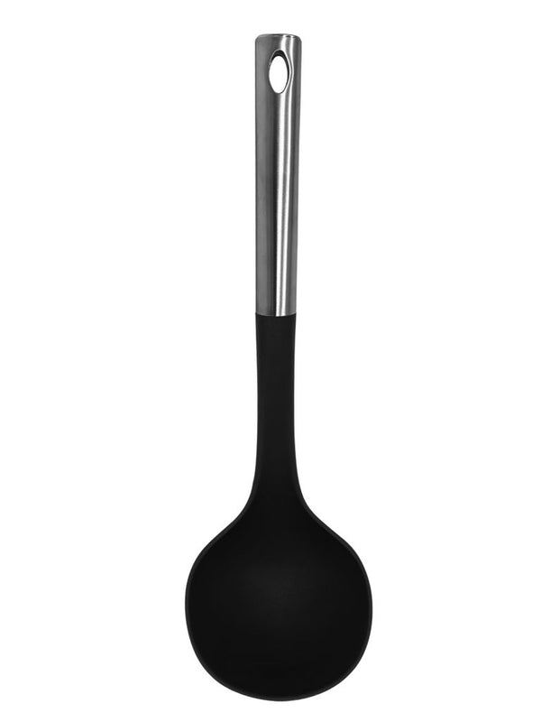 Millvado - Nylon Utensils, Soup Ladle, SS Handle, Black, 13"