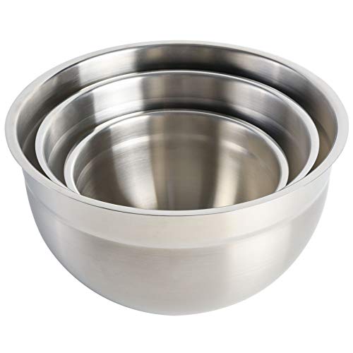 Babish Stainless Steel Mixing Bowl Set, 3-Piece