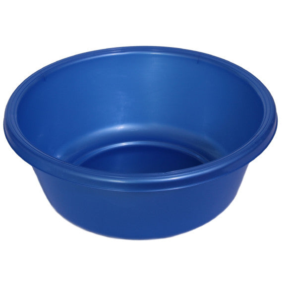 Round Plastic Wash Basin 11.25 inch Metallic Blue