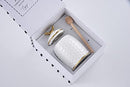 Pampa Bay Get Gifty Porcelain Honey Jar and Comb Dipper, White with Gold Trim
