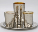 Havdalah Set Nickle With Silver stripes