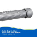 Kenney KN609L/13 Twist & Fit No Tools Spring Tension Standard Shower Curtain Rod with Non-Slip, Non-Scratch Ends, 42-72" Adjustable Length, Easy Install, Silver, 1" Diameter Rust Resistant Steel Tube