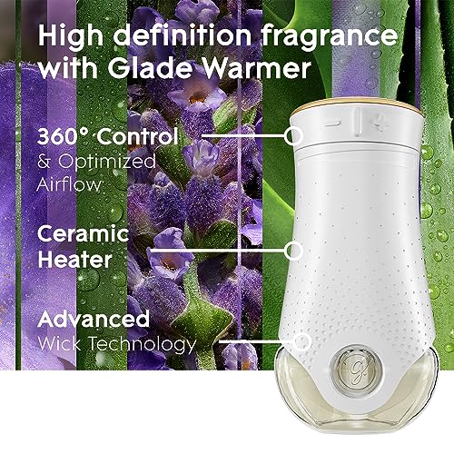 Glade PlugIns Refills Air Freshener, Scented and Essential Oils for Home and Bathroom, Tranquil Lavender & Aloe, 1.34 Fl Oz, 2 Count