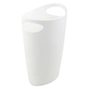 Superio Slim Bathroom Trash Can 2 Gallon White Plastic Small Compact Waste Basket for Bedroom, Dorm, Under Office Desk, Narrow Portable RV Dustbin