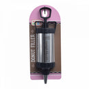 Stainless steel donut filling injector with comfortable grip handle on a white background.