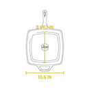 10-1/2 inch Square Cast Iron Grill Pan