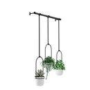 Umbra Triflora Hanging Planter, for Succulents, Herbs and Other Small Plants, Triple, White/Black