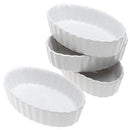 BonJour Chef's Tools Stoneware Ramekins Set for Baking CrÃ¨me Brulee with Classic Scalloped Designs, 4 Piece, White