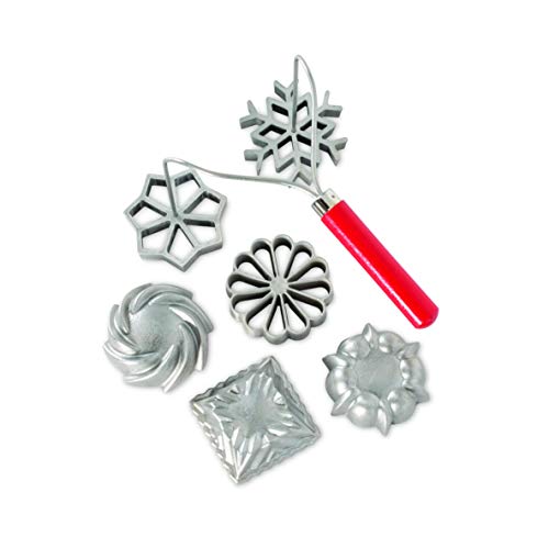 Nordic Ware Swedish Rosettes & Timbale Set, 6 Pieces, Silver