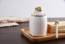 Pampa Bay Get Gifty Porcelain Honey Jar and Comb Dipper, White with Gold Trim