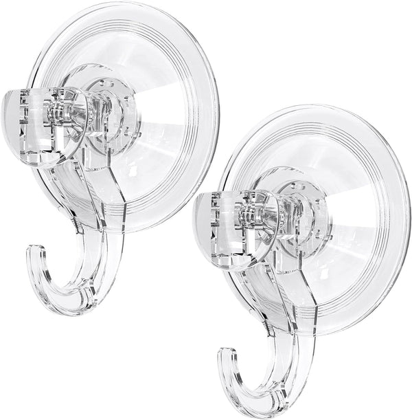 2 Pack X-Large Clear Suction Hooks
