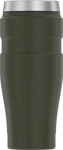 Back view of army green Thermos tumbler with no logo