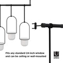 Umbra Triflora Hanging Planter, for Succulents, Herbs and Other Small Plants, Triple, White/Black