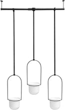 Umbra Triflora Hanging Planter, for Succulents, Herbs and Other Small Plants, Triple, White/Black