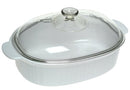 CorningWare 6002278 French White 4 Quart Oval Casserole W/Glass Cover