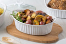 CorningWare 6002278 French White 4 Quart Oval Casserole W/Glass Cover