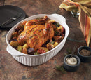 CorningWare 6002278 French White 4 Quart Oval Casserole W/Glass Cover