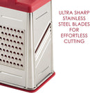 Rachael Ray Tools and Gadgets Stainless Steel Box Grater, Red