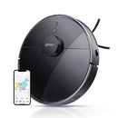 360 S7 Pro black robot vacuum with smartphone app interface showing mapped floor plan and room zones.