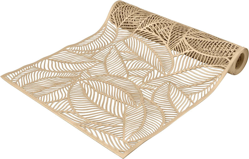 Laser Cut Rope Shape Table Runner Gold 14" X 72"