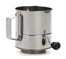 RSVP International Endurance Stainless Steel Crank Style Flour Sifter, 3 Cup | Sift Flour & Dry Ingredients for Baking | Manual Crank | Dishwasher Safe