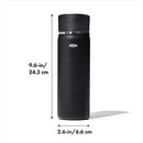 OXO Good Grips 20 oz stainless steel travel coffee mug in onyx with twist lid on a white background.