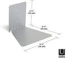 Umbra Conceal Floating Bookshelf, Small, Silver, Set of 3