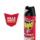 Raid Ant & Roach Killer red spray can, 17.5 oz size with Outdoor Fresh labeling and black cap on a white background.