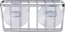 Rear view of Chrome wire sponge holder with suction cup attached, displayed on a white background.
