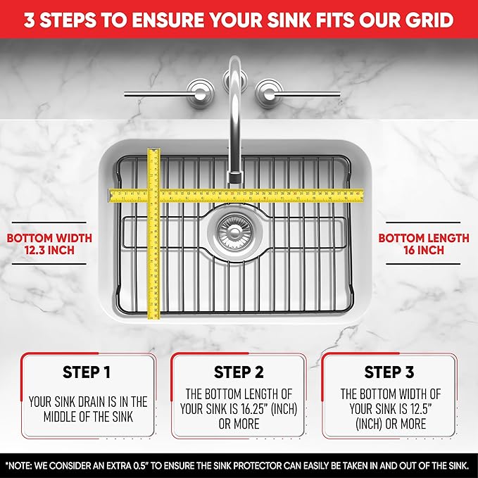 Medium SS Sink Protector- Black