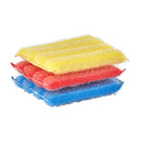 Image of multi-colored scrub sponges, designed for effective scrubbing and cleaning