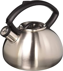 Valencia Brushed Stainless Steel Tea Kettle, 2.3-Quart