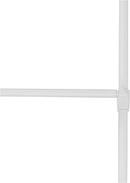 White Umbra Anywhere expandable room divider tension curtain rod displayed vertically between floor and ceiling on a white background.