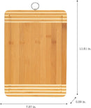 Natural bamboo cutting board with drip edge 12x8 inch