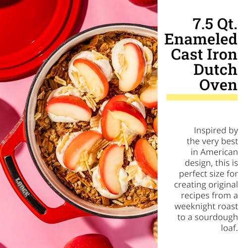 Lodge USA Enamel Dutch Oven, 7.5 qt., Red