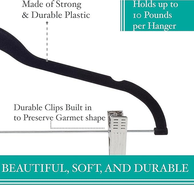 6-Piece Velvet Hangers – Black