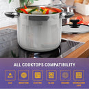 9-Quart Stainless Steel Pot and Lid with Red Handles