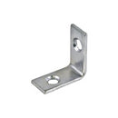 Zinc-plated 1-inch corner brace with screw holes on a white background.