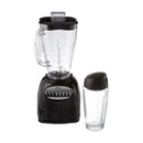 Black Sunbeam Oster blender with 6-cup clear jar and personal travel cup